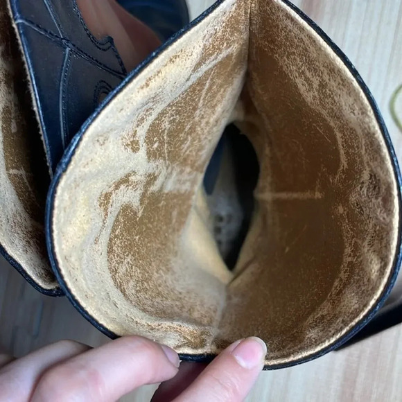 Vintage Nine West Black Cognac Leather Western Boot Women's Size 6 - Picture 8 of 9